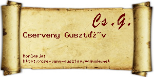 Cserveny Gusztáv névjegykártya