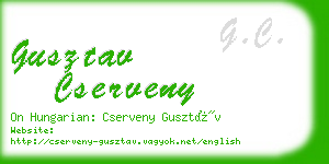 gusztav cserveny business card